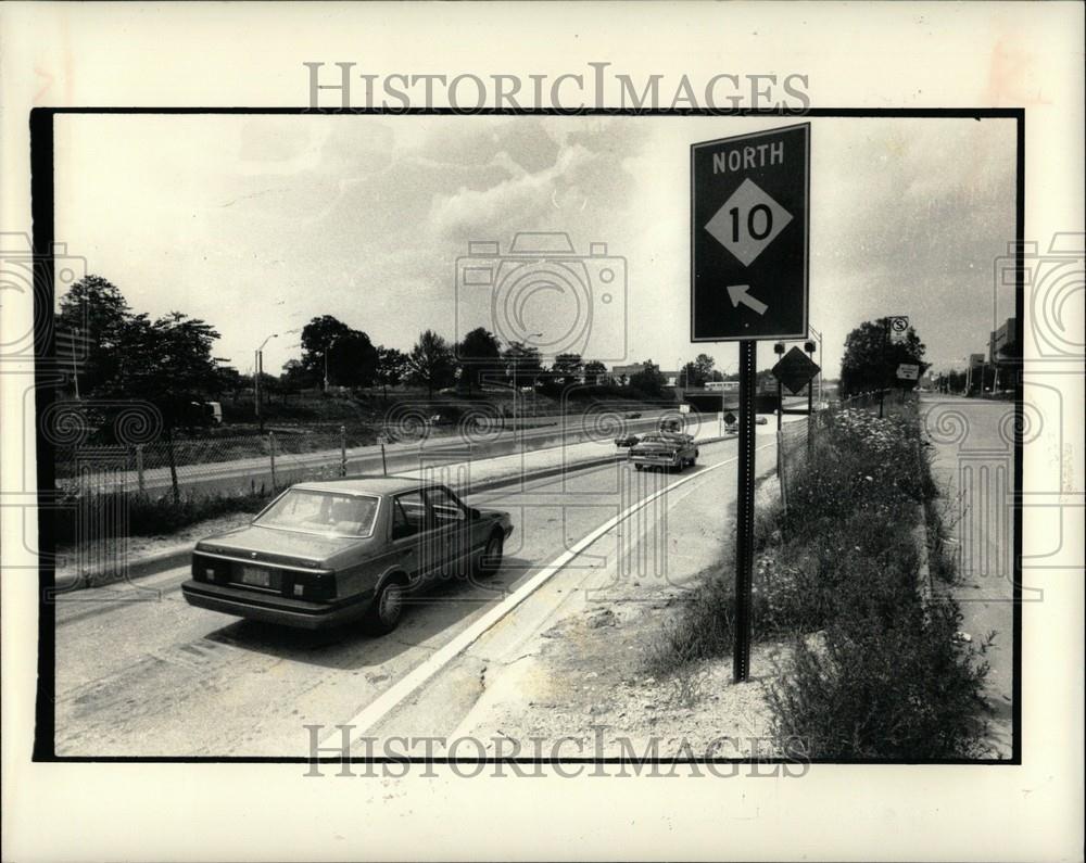 1987 Press Photo Lodge Freeway Detroit Construction - Historic Images