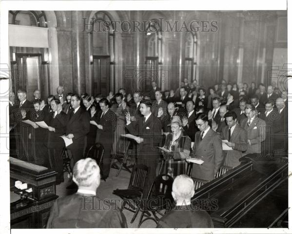 1942 Press Photo Circuit Judge Ira W Jayne Court County - Historic Images