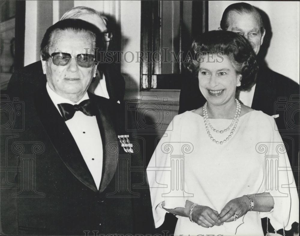 1978 Press Photo President Tito Has Dinner With Queen at Buckingham Palace - Historic Images