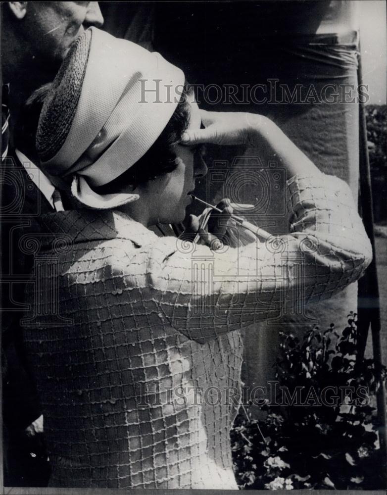 Press Photo Princess Margaret Sees Vertical Take Off Plane - Historic Images