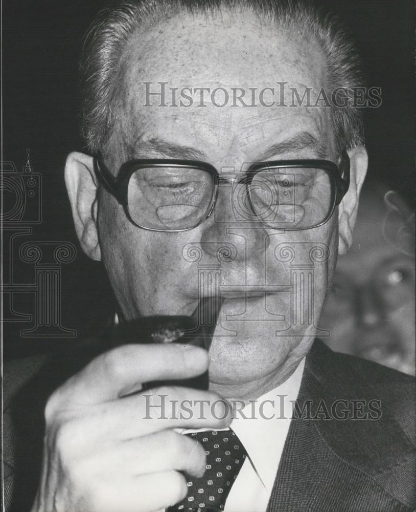 1976 Press Photo Herbert Wehner,parliamentary leader of the Social Democrats - Historic Images