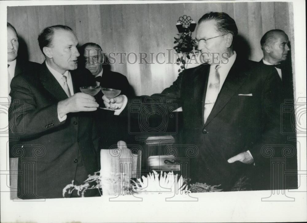 1963 Press Photo Hungarian Premier Janos Kadar Visits Yugoslavia - Historic Images