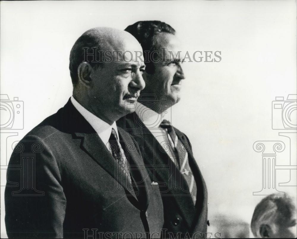 1970 Press Photo Mahmoud Riad Egyptian Foreign Minister Spain Gregorio Lopez - Historic Images