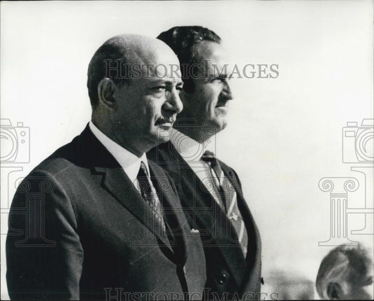 1970 Press Photo Mahmoud Riad Egyptian Foreign Minister Spain Gregorio Lopez - Historic Images