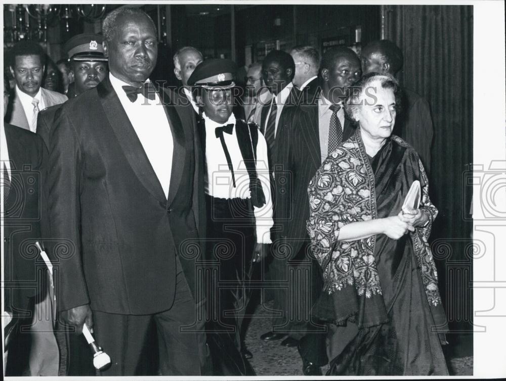 Press Photo President Daniel Arap Moi Kenya Prime Minister Indira Gandhi India - Historic Images