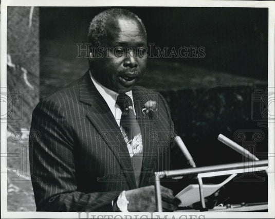 Press Photo Daniel Arap Moi President Kenya Addresses United Nations New York - Historic Images