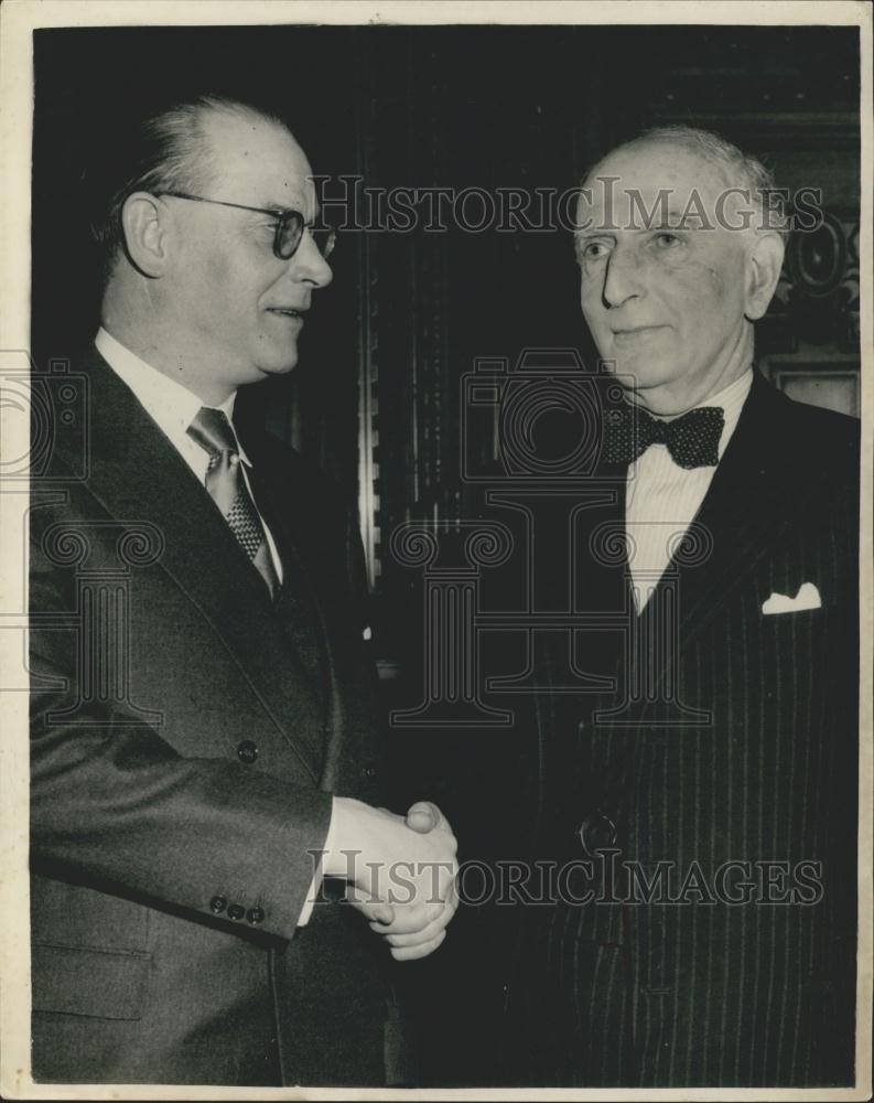 1954 Press Photo Georg Zinn, President of West German Upper House &amp;Lord Reading - Historic Images