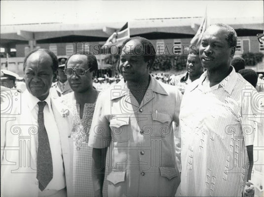 Press Photo Kenya President Danial Arap Moi Vice Mwai Kibabi Robert Ouko Njonjo - Historic Images