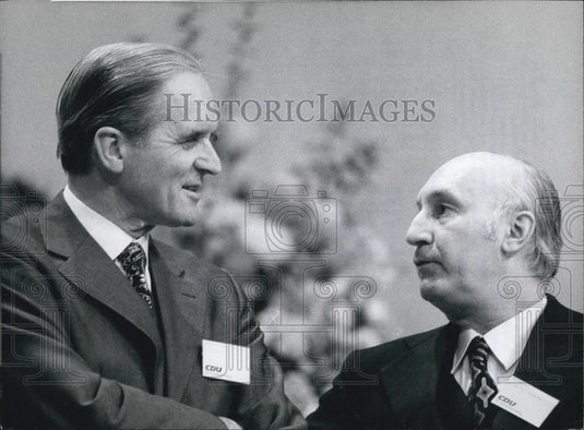 1973 Press Photo Karl Carstens Christian Democratic Party Hans Katzer CDP - Historic Images