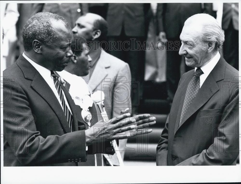 Press Photo President Daniel Arap Moi Kenya Kurt Waldheim UN Secretary General - Historic Images