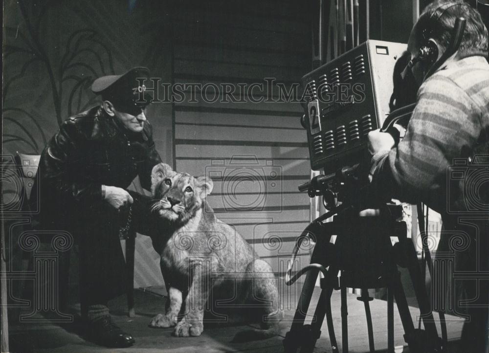 1956 Press Photo Lion Cub From Osnabruck Zoo Ilonka Television - Historic Images