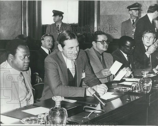 1981 Press Photo Namibia Conference Geneva United Nations Dirk Mudge Dr. Ben - Historic Images