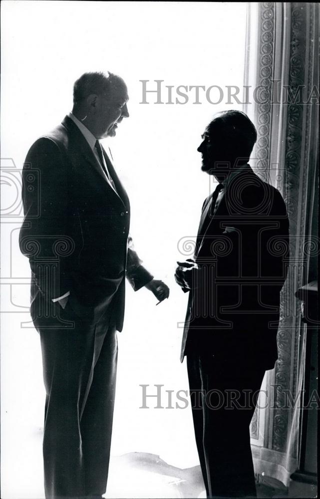 1965 Press Photo US Sec of State Dean Rusk &amp; British For Minister,Mr. Stewart. - Historic Images