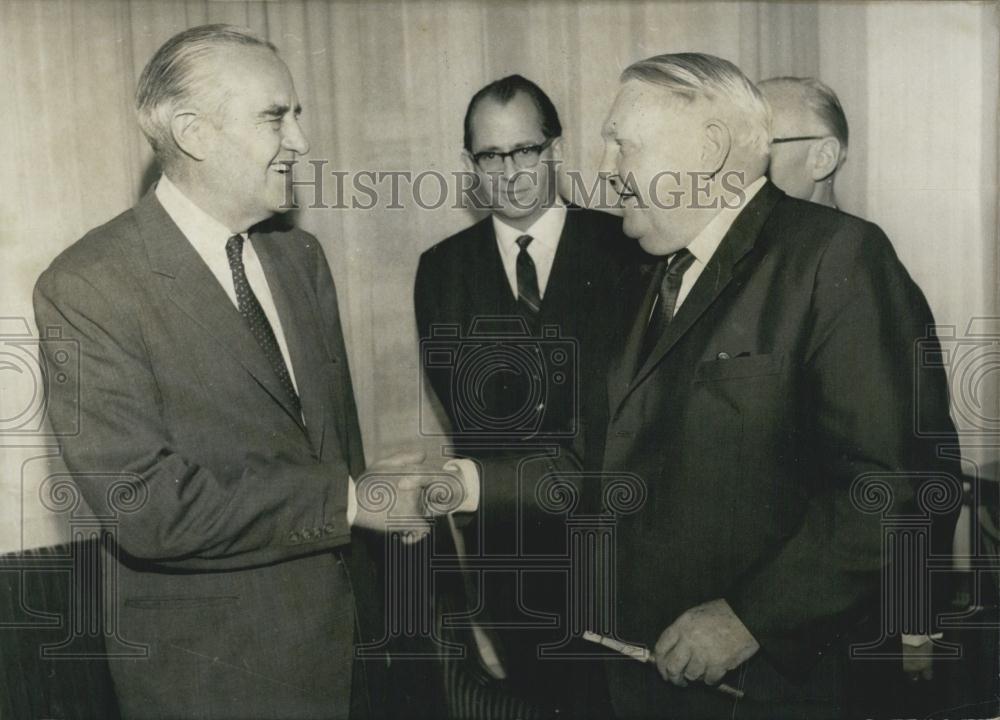 1965 Press Photo Averell Harriman Meets Chancellor Erhard - Historic Images