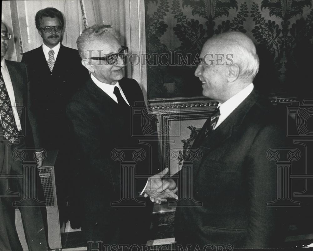 Press Photo Italian President Giovanni Leone Senate President Amintore Fanfani - Historic Images