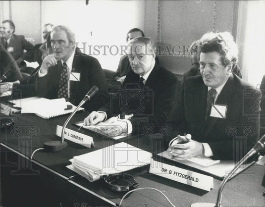 1973 Press Photo Mr. B. Corsh; Mr. Liam Cosgrave and Dr. G. Fitzgerald - Historic Images