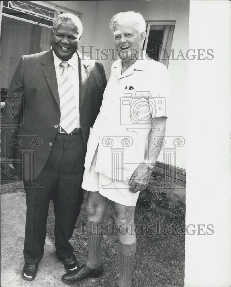 1980 Press Photo Former Rhodesia Premier Garfield Todd, Joshua Nkomo - Historic Images