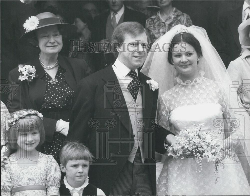 1980 Press Photo Lady Airey Attends Wedding Son Patrick To Elizabeth Riddell - Historic Images