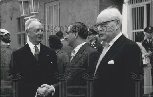 1957 Press Photo Berlin Mayor, Franz Amrehn David Bruce & German Krekeler - Historic Images
