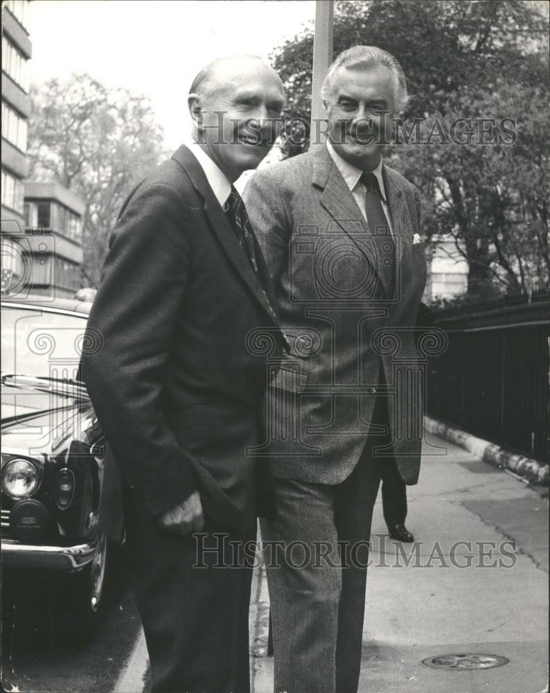 1973 Press Photo Britain&#39;s Foreign Sec,Sir Alec Douglas-Home,&amp;Gough Whitlam - Historic Images