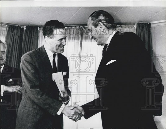 Press Photo Sir James Marjoribanks & M. Renaat Van Elslande - Historic Images