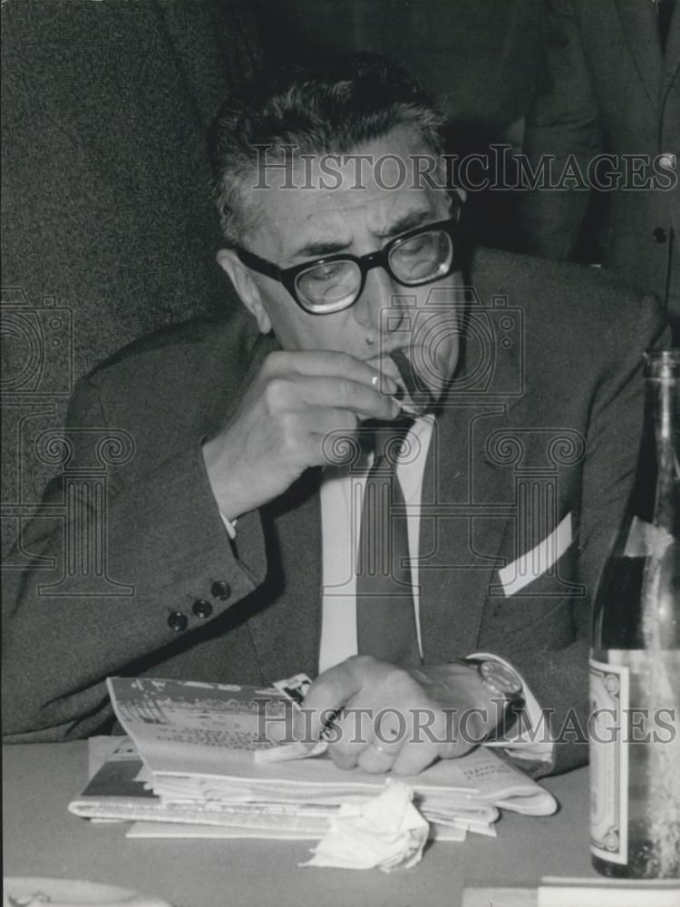 1965 Press Photo hon. Riccardo Lombardi, leader of the left of the party - Historic Images