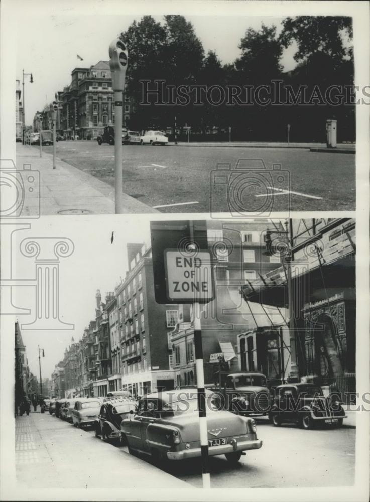 1958 Press Photo Mayfair Parking Meter Scheme, London - Historic Images