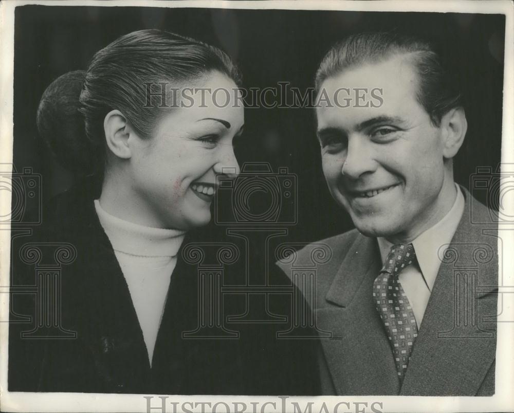 1955 Press Photo Seppel Meisterling ,German & Kaye Schulman,British - Historic Images