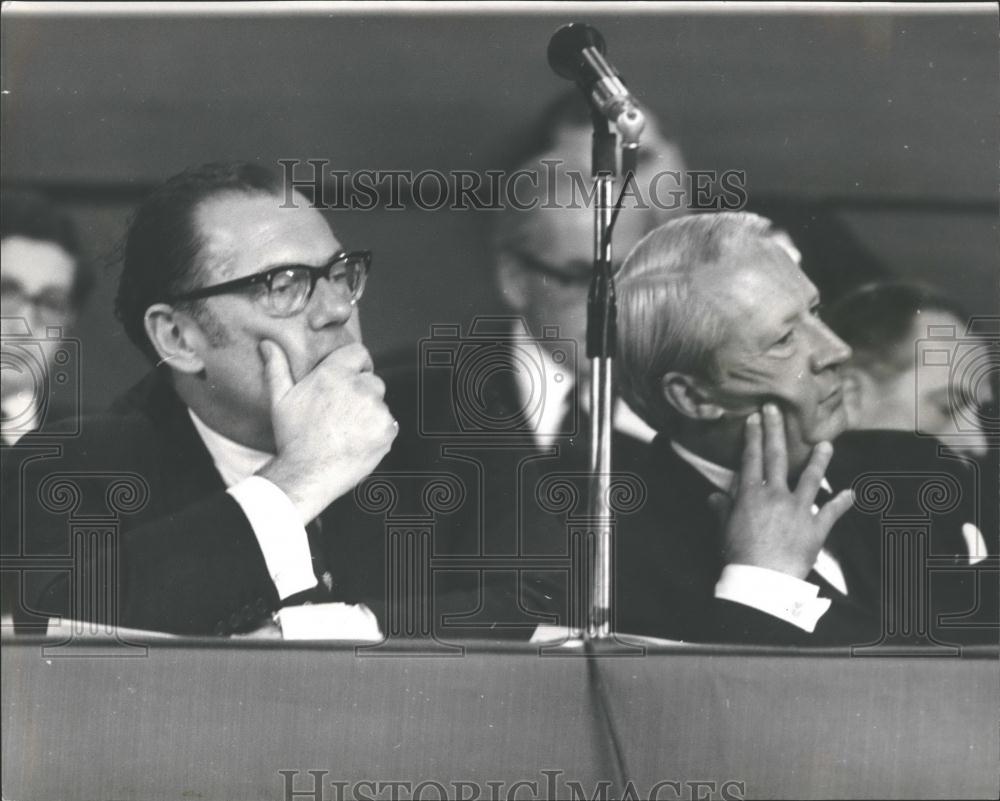 1969 Press Photo Reginald Maudling and Ted Heath at Conservative Party Conf - Historic Images