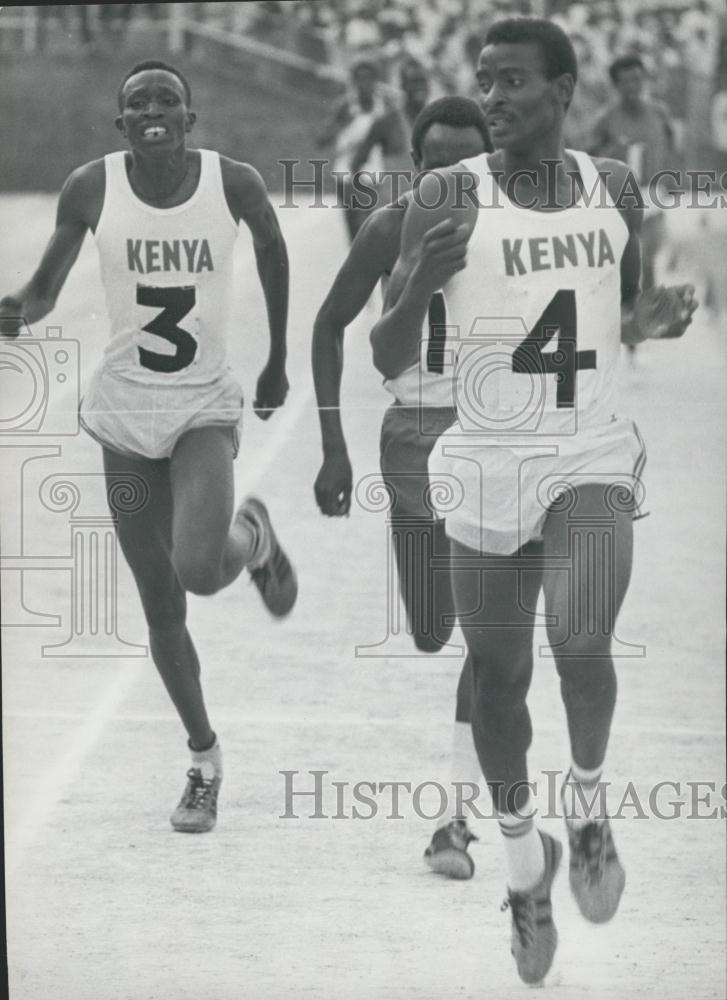 Press Photo Kenya Olympic Runners Daniel Omwanza And Sammy Kipkurgat - Historic Images