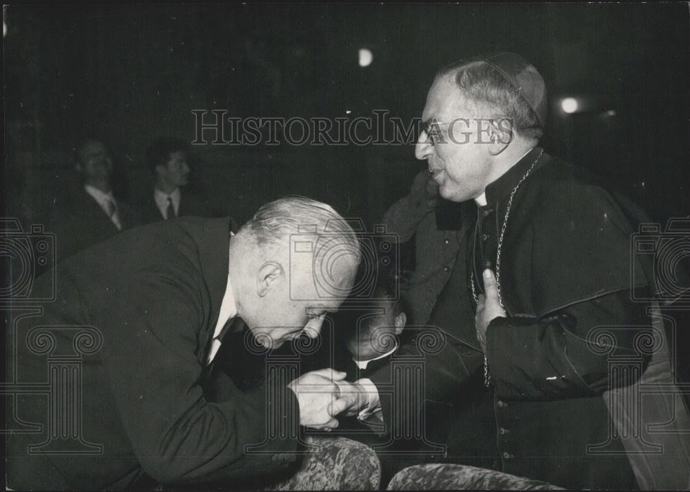 1954 Press Photo Pope Pius X and MGR. Marella, Papal Nuncio - Historic Images