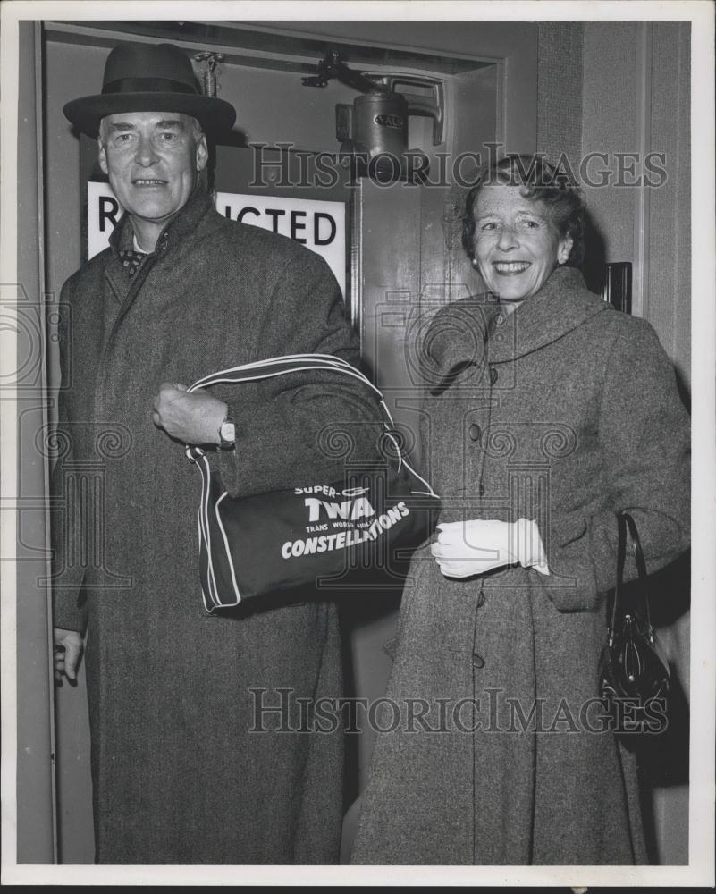 1958 Press Photo Governor Christian A. Herter of Mass. and wife - Historic Images