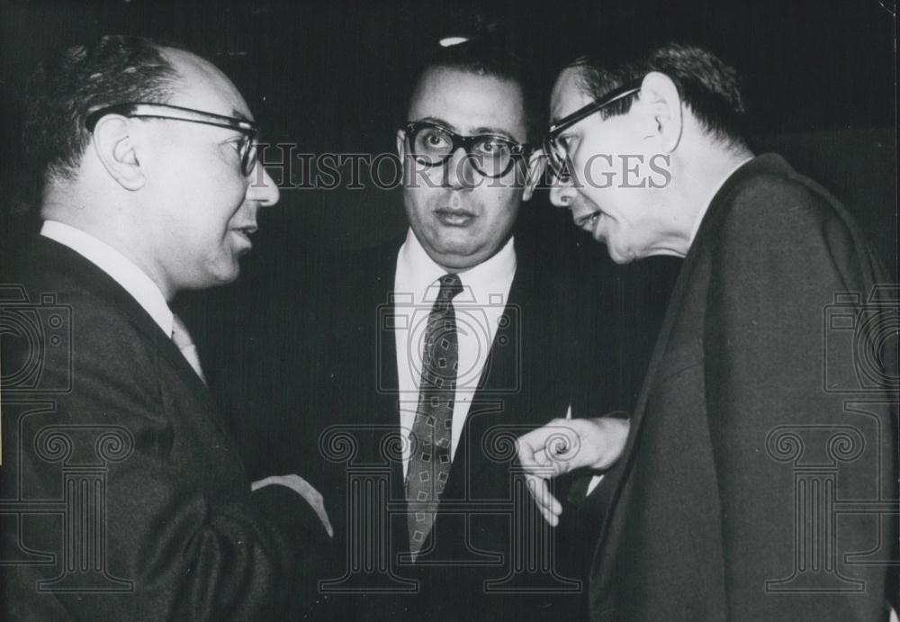 1959 Press Photo Japanese UN Amb N. Kota Matsudaira,Algerian M Yasid &amp; A K Chand - Historic Images