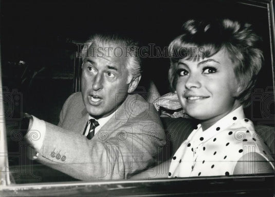 1964 Press Photo English Actor Stewart Granger & Belgian Actress Caroline Lecerf - Historic Images