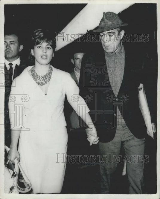 1963 Press Photo Anthony Quinn With Jolanda Addolozi - Historic Images