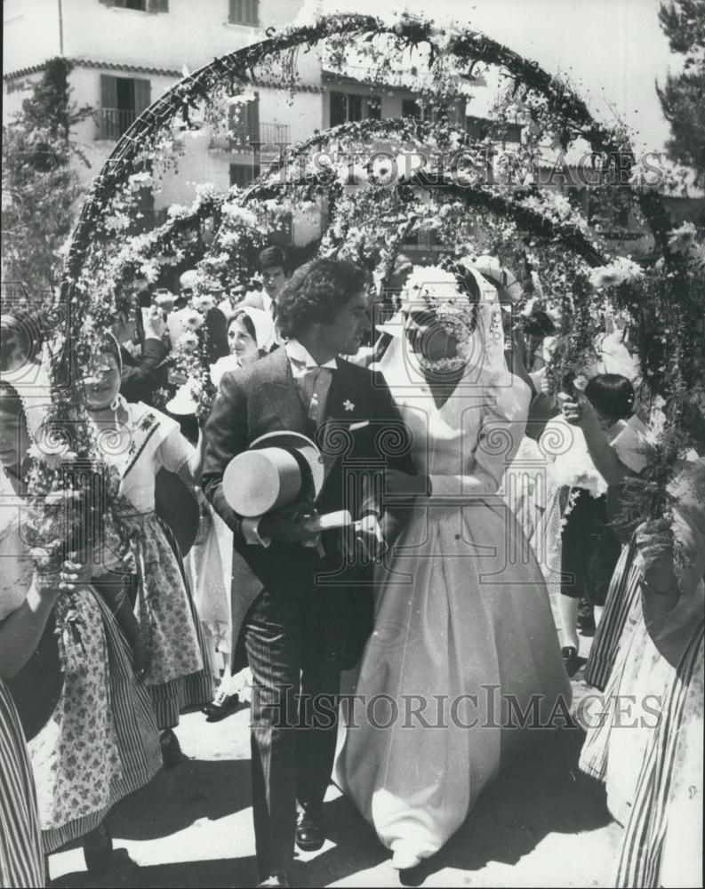 1970 Press Photo Michel Raimon and Evelyne De Beschart Wedding - Historic Images