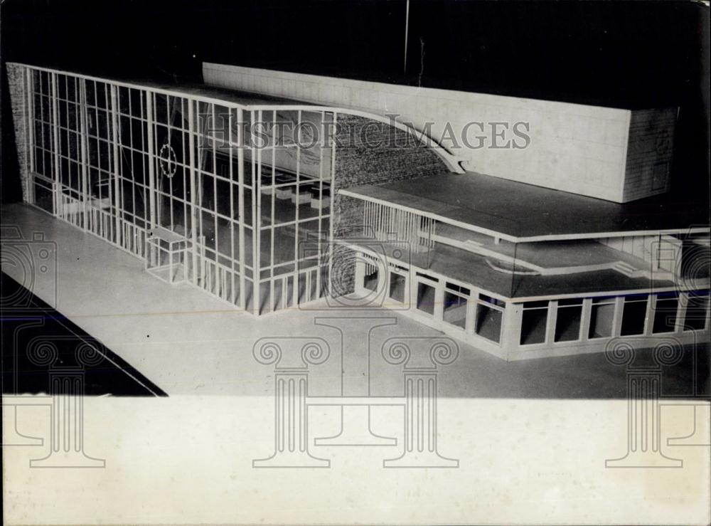 1956 Press Photo Model of The new Colonge Statnan - Historic Images
