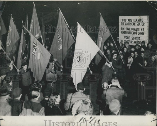 1950 Press Photo Communist Trained "Free German Youth" Parade - Historic Images