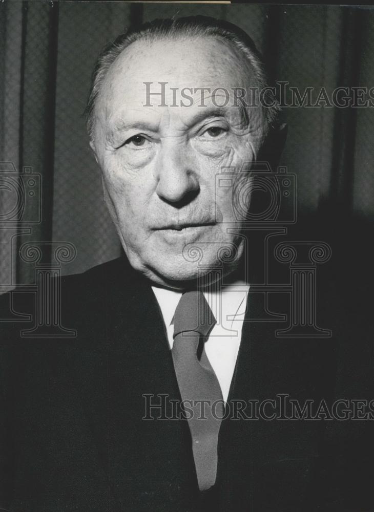 1955 Press Photo German Chancellor Konrad Adenauer New Portrait - Historic Images