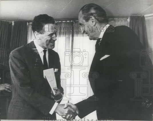 Press Photo Sir James Marjoribanks & M. Renaat Van Elslande - Historic Images