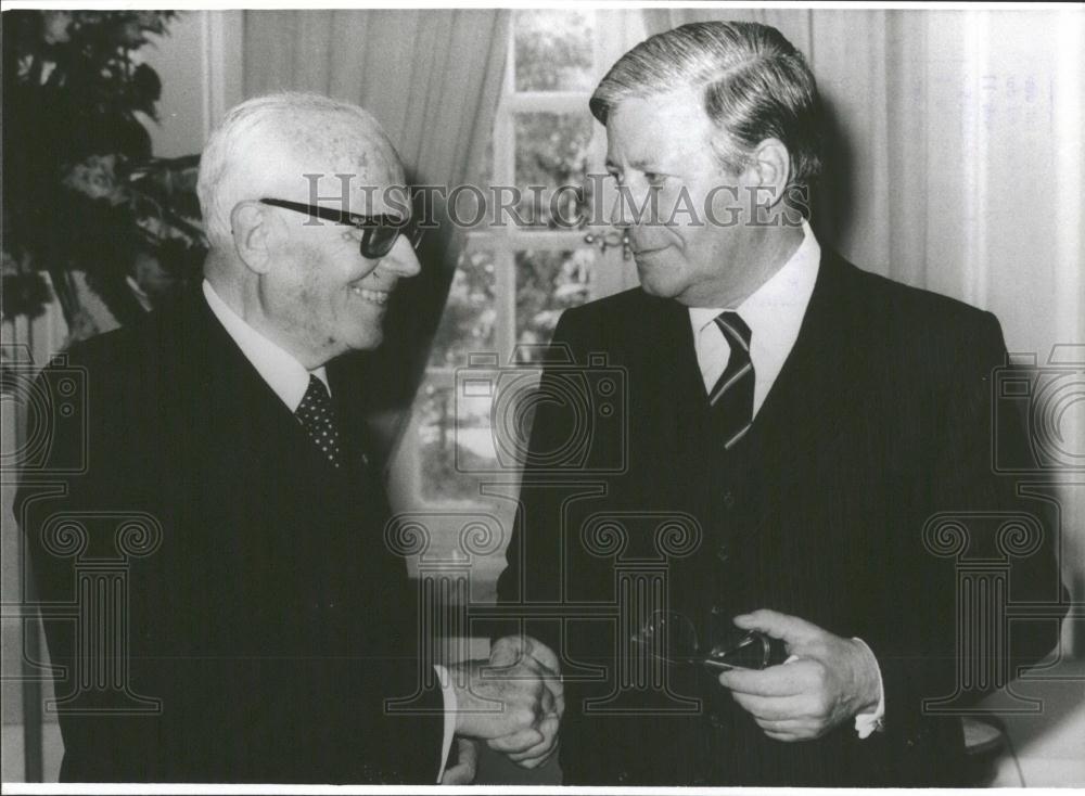 Press Photo Chancellor Helmut Schmidt, President Sandro Pertini - Historic Images