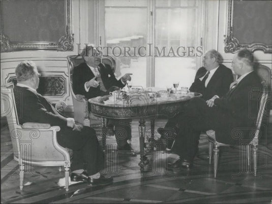 1958 Press Photo Professor Carlo Schmid in Warsaw - Historic Images