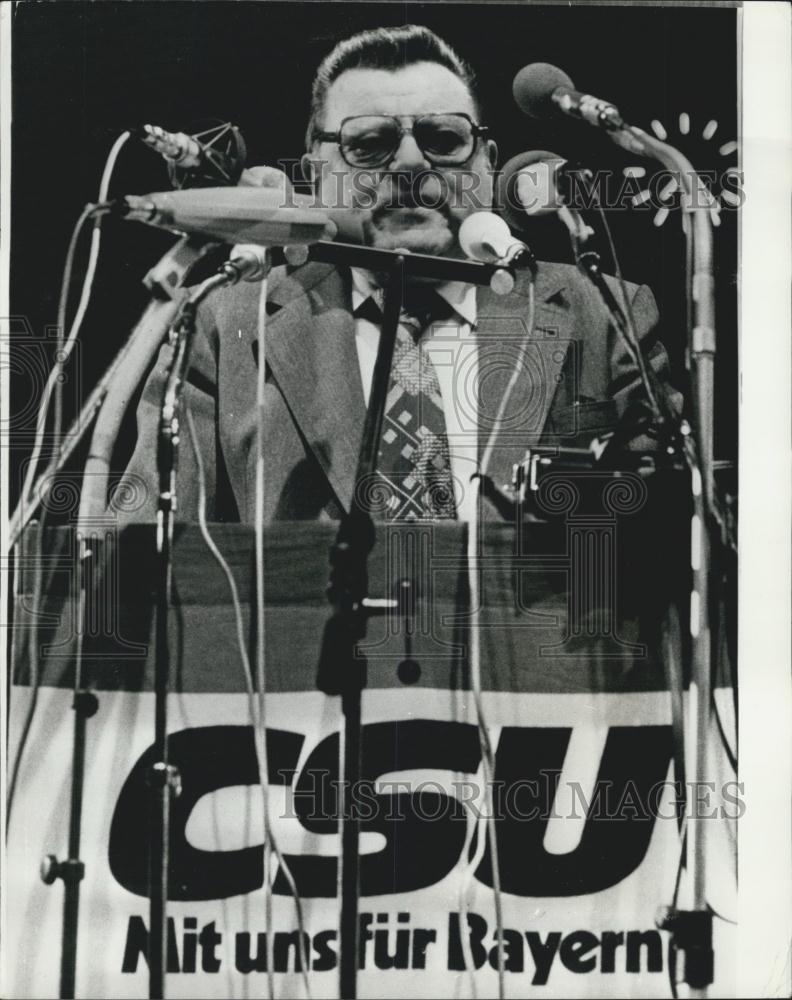 1976 Press Photo Franz Josef Strauss Christian Social Union Chairman Germany - Historic Images