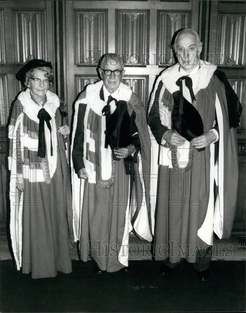 1979 Press Photo Micheal Stewart ,Baroness Stewart&amp;Lord Peart,House of Lords. - Historic Images