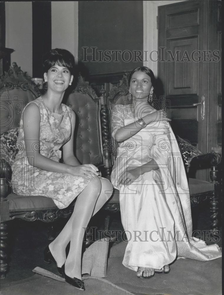 1963 Press Photo Actresse Maharaja Din and Indian Dancer Pana - Historic Images