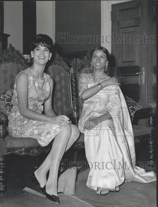1963 Press Photo Actresse Maharaja Din and Indian Dancer Pana - Historic Images
