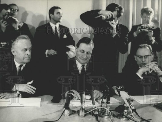 Press Photo Mr. von Moos, Mr. Riesen, Secretary General & Mr. Janner - Historic Images