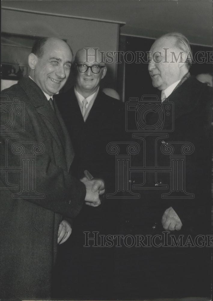 1957 Press Photo German Chancellor Konrad Adenauer/Gerard Jaquet/European Market - Historic Images