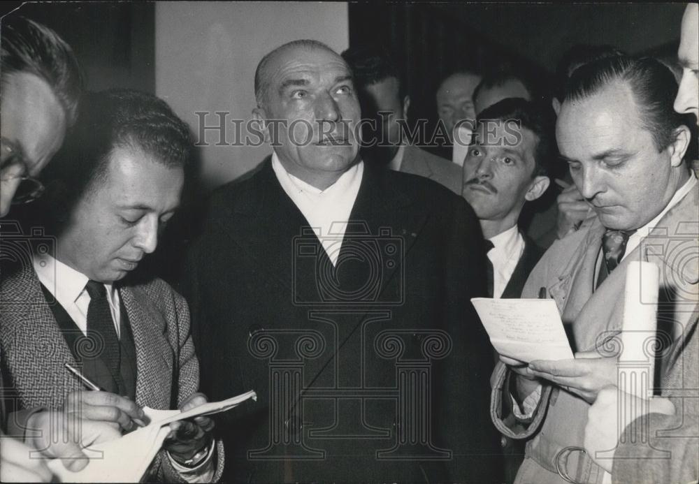 1958 Press Photo Andre Marie New Premier Designate leaving Elysee palace - Historic Images