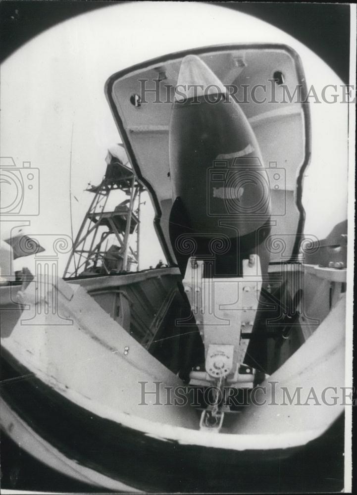 Press Photo Gabriel&quot; missile seen in its launcher&quot; - Historic Images